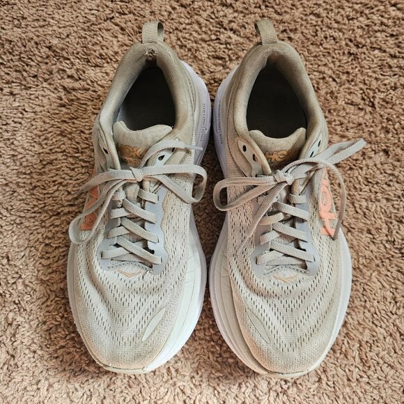 Hoka One One Bondi 8 Women's 7.5 B Shoes Gray Running Gym Sneakers 1127952 HMLR - Picture 8 of 10